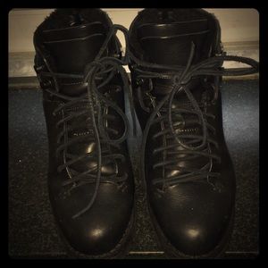FEIT hiker black wool boots (barely worn)